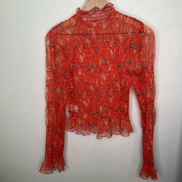 Free People Hello There Floral Semi-Sheer Blouse - Picture 4 of 8